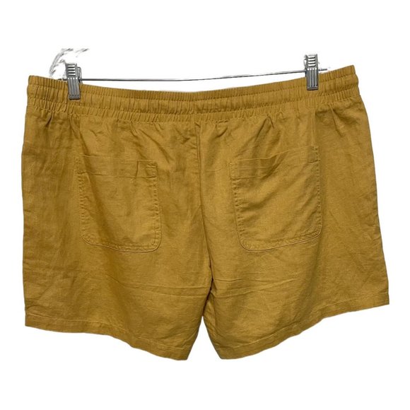 Amazon Essentials XL Gold Linen Blend Elastic Waist Shorts NEW WITH TAGS - Picture 3 of 9